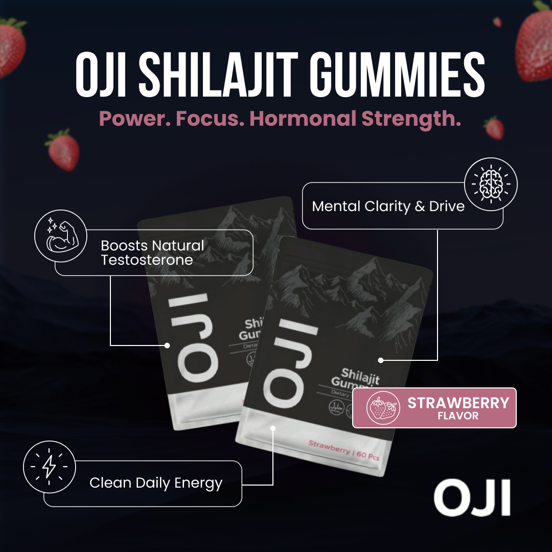 OJI Shilajit Gummies - Strawberry Flavor (USA)